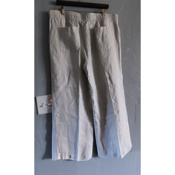 Loft Ann Taylor Pants Women Size 14,100% Linen,Straingh Legs,Beige,36 Inch Waist - Picture 4 of 9